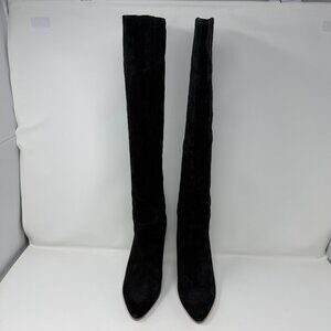 Veronica Beard Black Suede Tall Boots  NWOB
